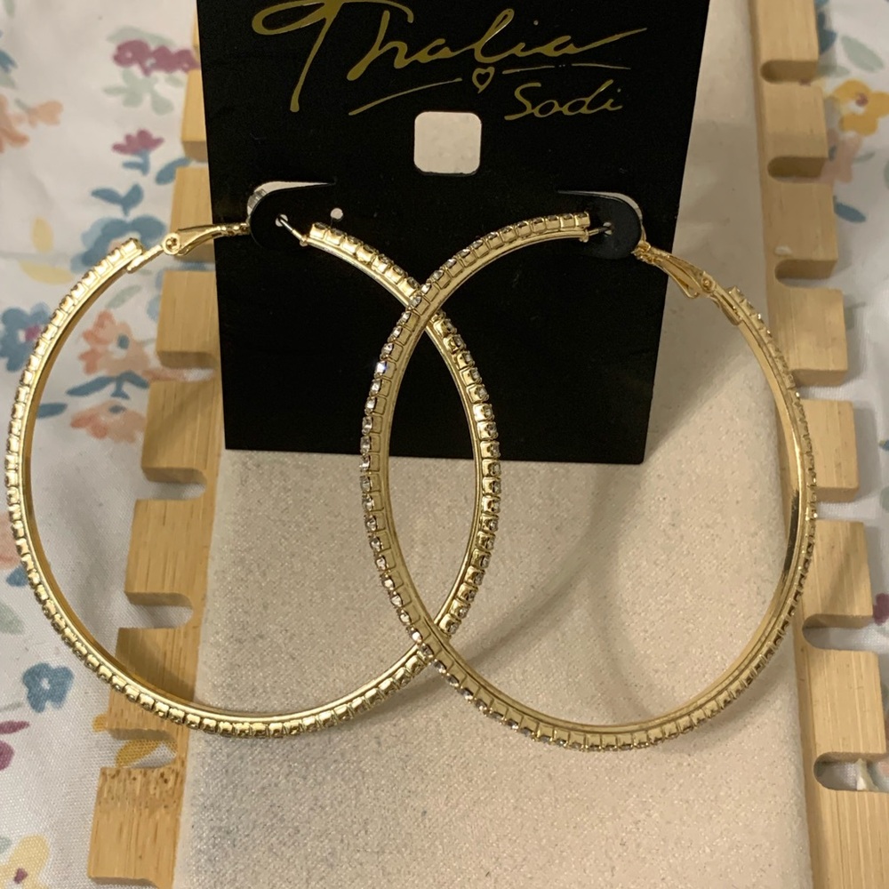 Thalia Sodi Gold and Silver Hoop Earrings - Picture 2 of 4